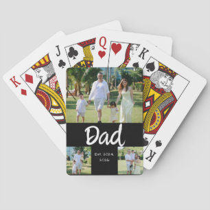 Dad Established weiße Schrift 3 Foto Spielkarten