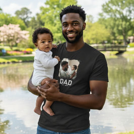 Dad Established Year Bold White Black Photo T-Shirt
