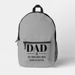 Dad Established Year Names Bold Font Bedruckter Rucksack