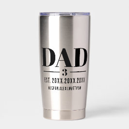 Dad Established Year Names Number Bold Font Thermobecher