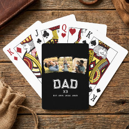 Dad Established Years Bold New Dad 3 Photo Spielkarten