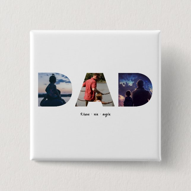 Dad Father's day personalized photo gift  Button (Vorderseite)