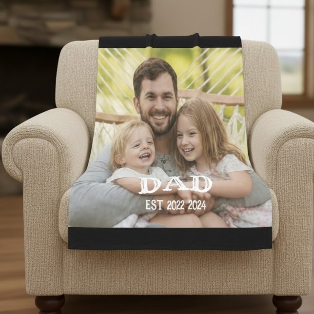 Dad-Foto etabliert Fleecedecke (Von Creator hochgeladen)