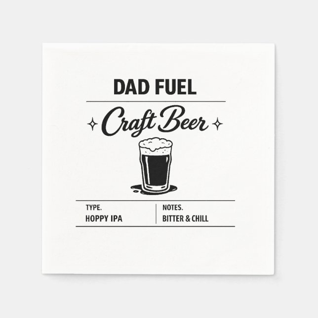 Dad Fuel – Craft Beer Vatertag Serviette (Vorderseite)