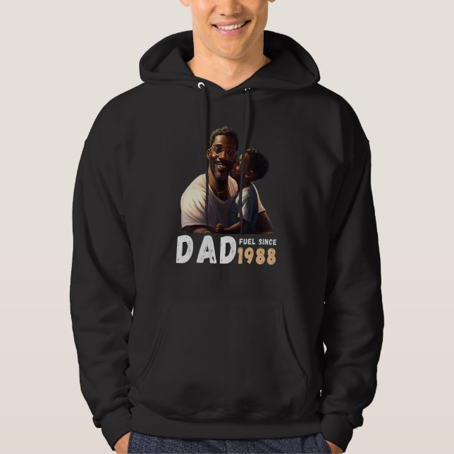 Dad Fuel Since 1988 Quote Black King Magic Fathers Hoodie (Vorderseite)