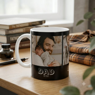 Dad Gegründet 3 Foto-Geschenk Vater Andenken Kaffeetasse