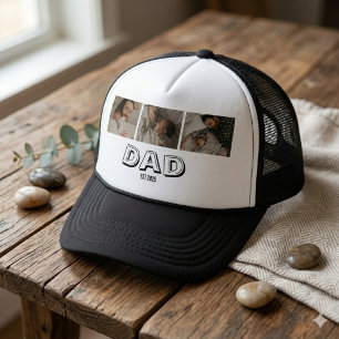 Dad Gegründet 3 Foto-Geschenk Vater Andenken Truckerkappe