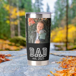 Dad Gegründet Benutzerdefiniertes Jahr 3 Foto Thermobecher
