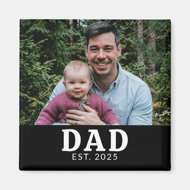 Dad Gegründet Foto-Geschenk Magnet (Vorne)