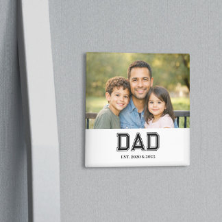 Dad Gegründet Foto Moderne Typografie Geschenk Magnet