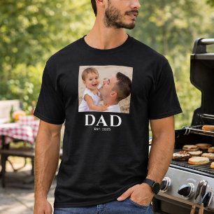 Dad gegründet Foto Vater-Tag Schwarz T-Shirt