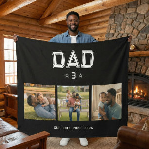 Dad gegründet Jahre Fett Schwarz 3 Foto Fleecedecke