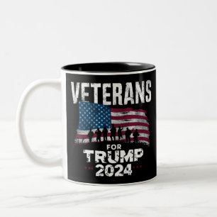 Dad Grandpa Veteranen Für Trump 2024 Amerikanische Zweifarbige Tasse