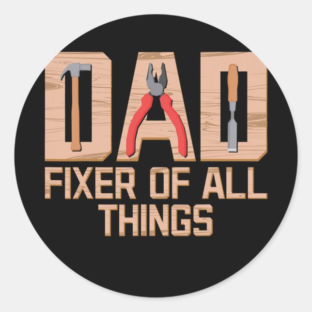 Dad Handyman Woodworker Father's Day Carpenter Runder Aufkleber (Vorderseite)