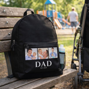 Dad hat Black 3 Foto gegründet  Bedruckter Rucksack