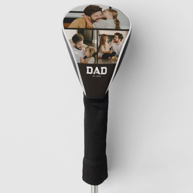 Dad hat Black Fun 3 Foto eingerichtet Golf Headcover (Vorderseite)