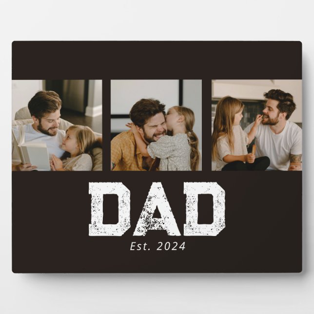 Dad hat Black Fun 3 Foto gegründet Fotoplatte (Vorderseite)