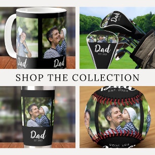 Dad hat elegantes Schrift Schwarz 3 Foto eingerich Karte