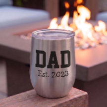 Dad hat fette schwarze Schrift Edelstahl