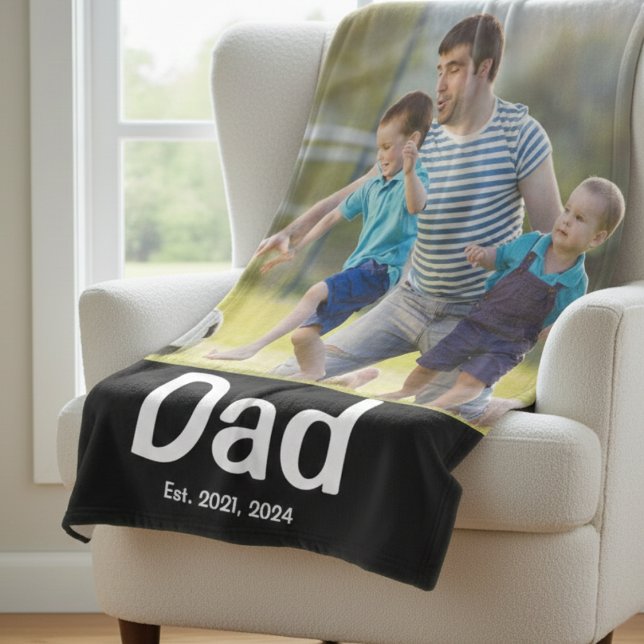 Dad hat Foto gegründet  Fleecedecke (Von Creator hochgeladen)