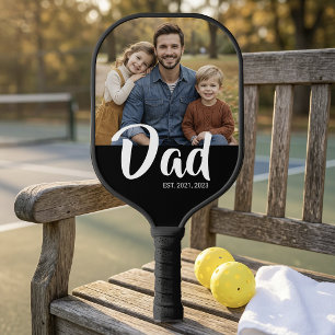Dad hat lustiges Skript-Foto erstellt Pickleball Schläger