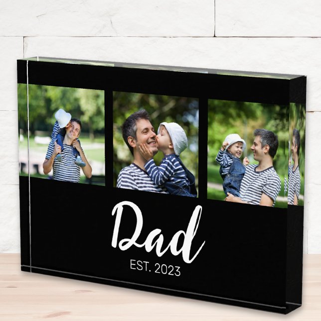 Dad hat modernes fettes Skript Schwarz 3 Foto eing (Von Creator hochgeladen)