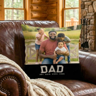 Dad hat modernes fettes weißes Foto gegründet Kissen