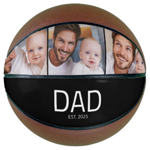 Dad hat modernes Schwarz-Weiß-3-Foto eingerichtet Basketball