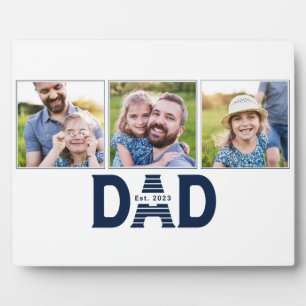 Dad hat Navy Blau Modern 3 Foto eingerichtet Fotoplatte