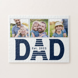 Dad hat Navy Blau Modern Einfach 3 Foto eingericht