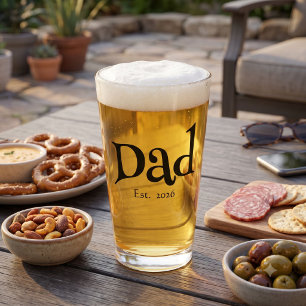 Dad hat neues Dad-Spaß-Text fett einfaches Bier ge Glas