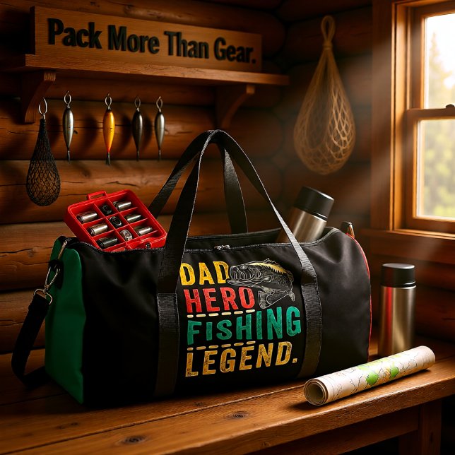Dad Hero Fishing Legend Duffle Bag (Von Creator hochgeladen)