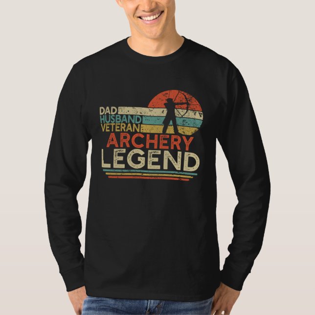 Dad Husband Veteran Archery Legend Retired Militar T-Shirt (Vorderseite)