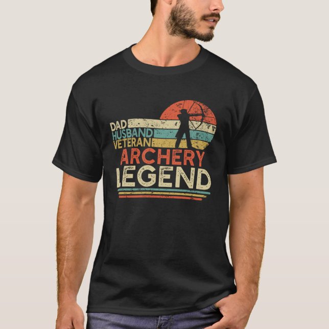 Dad Husband Veteran Archery Legend Retired Militar T-Shirt (Vorderseite)