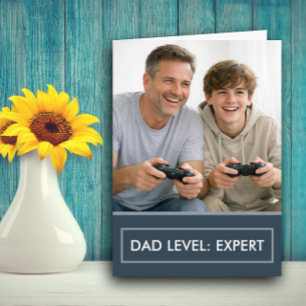 Dad Level Expert Gamer Vatertag Anpassbar Karte