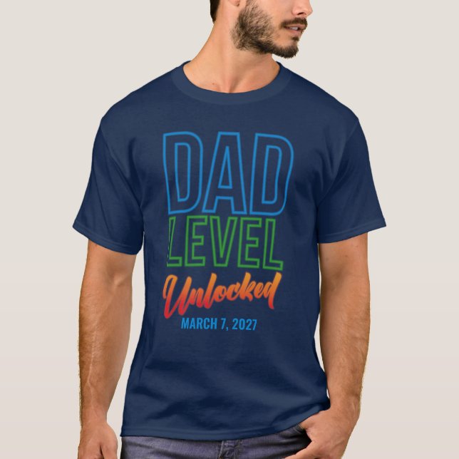 Dad Level Unlocked T-Shirt (Vorderseite)