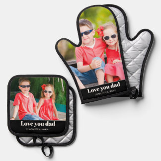 Dad Love You Photo Oven Mitt & Pot Holder Set