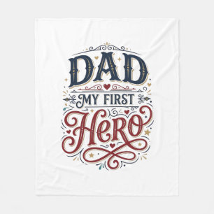 Dad Mein Erster Held Vintage-Typografie-Shirt_1 Fleecedecke