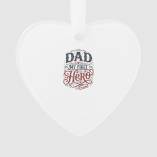Dad Mein Erster Held Vintage-Typografie-Shirt_1 Ornament