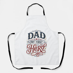 Dad Mein Erster Held Vintage-Typografie-Shirt_1 Schürze