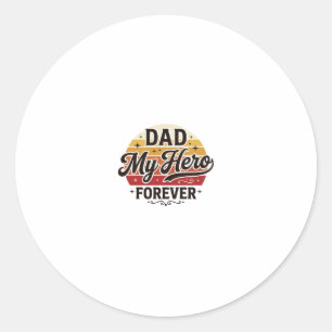 Dad Mein Held Für Immer Retro Vintage Shirt Design Runder Aufkleber