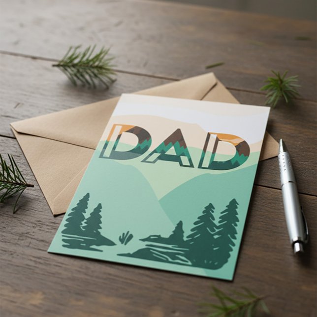 'DAD' Mountain Landscape Greeting Card Karte (Von Creator hochgeladen)
