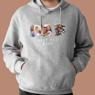 Dad multi photo modern typography child gift hoodie