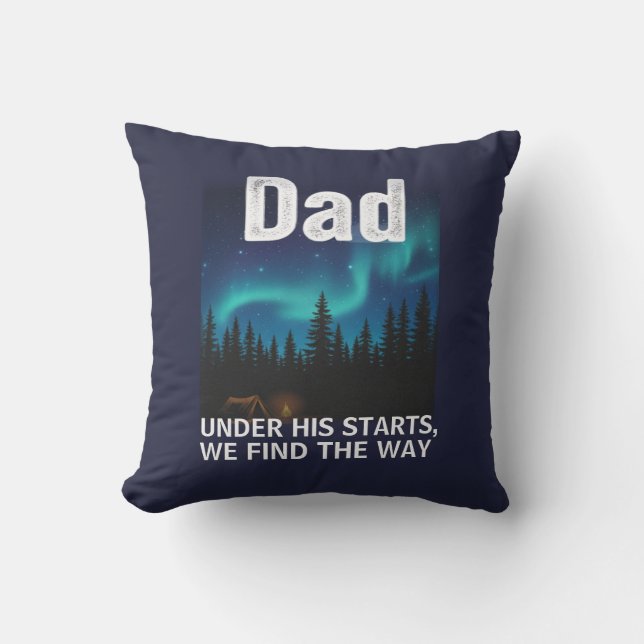 Dad Northern Lights Camping Customizable Kissen (Vorderseite)