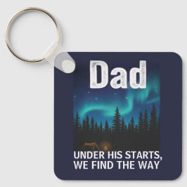 Dad Northern Lights Camping Customizable Schlüsselanhänger