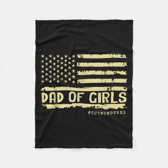 Dad Of Girls Outnumbered Us Flag Father's Day Daug Fleecedecke (Vorderseite)