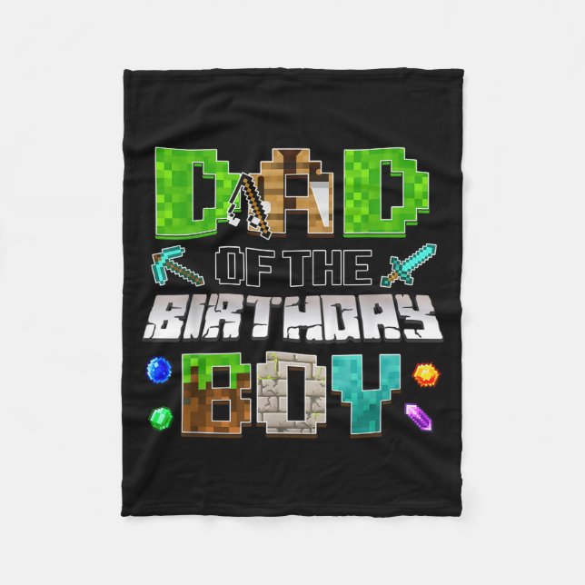 Dad Of The Birthday Boy Funny Gaming Birthday Xel  Fleecedecke (Vorderseite)