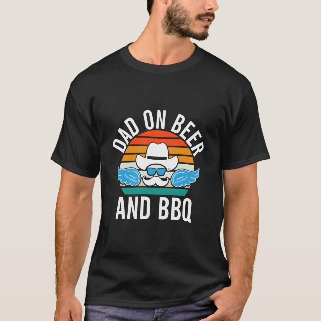 Dad On Beer And Bbq Daddy Drinking Father Drinker  T-Shirt (Vorderseite)