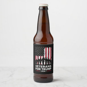 Dad Opa Veteranen Für Trump 2024 Amerikanische Fla Bierflaschenetikett