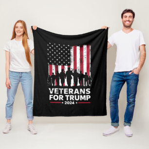 Dad Opa Veteranen Für Trump 2024 Amerikanische Fla Fleecedecke